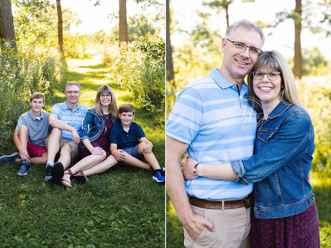 Iowa Kent Park Family Session of family of four photographed by IA Family Photographer KS Photography