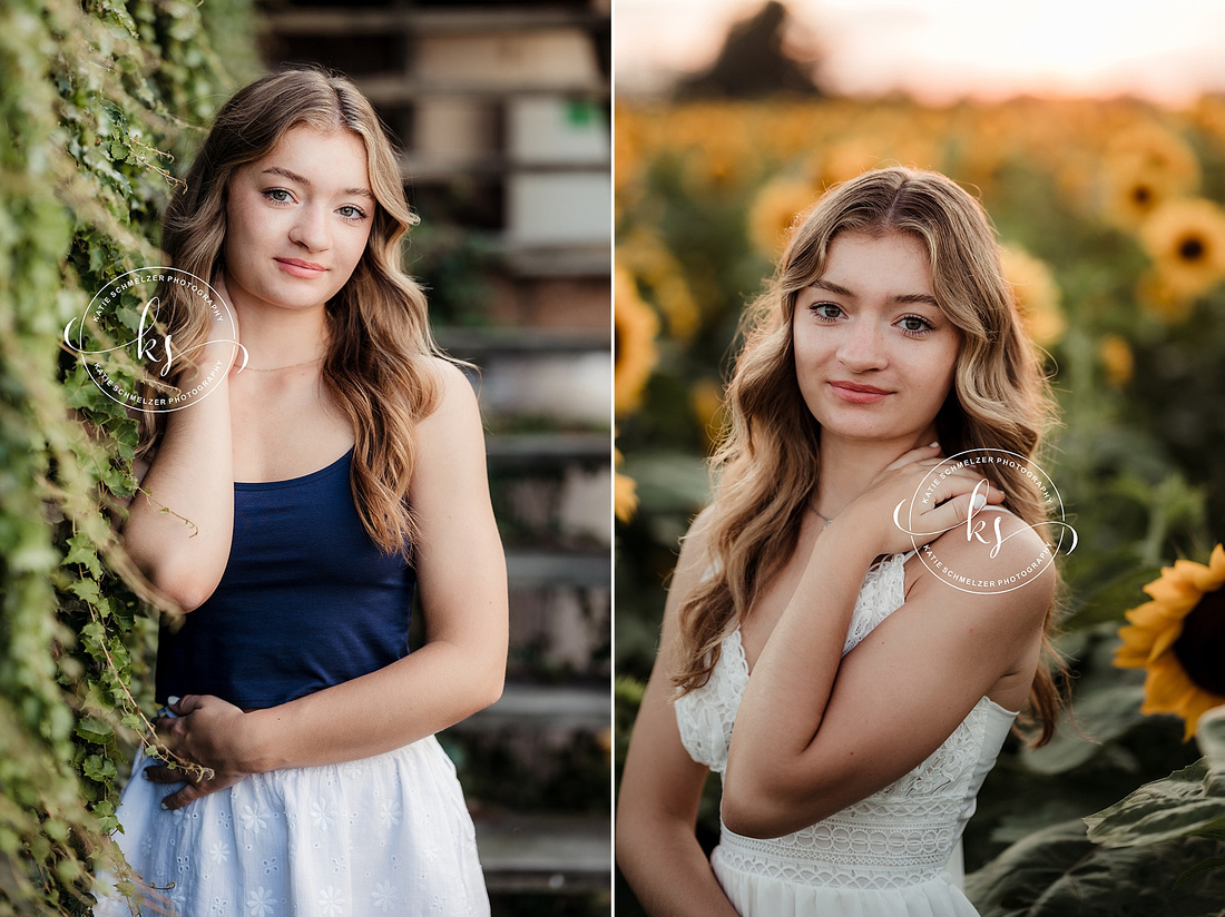 Sunflower Senior Session photographed by Iowa Senior Photographer KS Photography