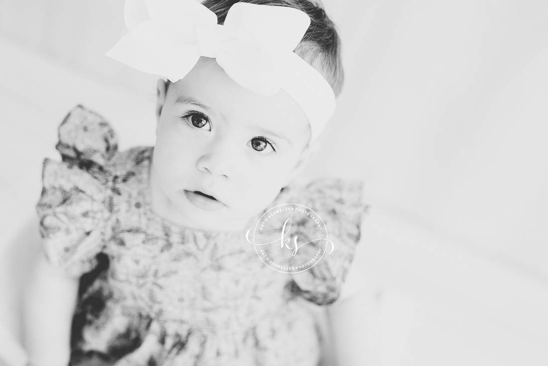 Iowa Little Girl One Year Milestone Session photographed by IA Milestone Photographer KS Photography