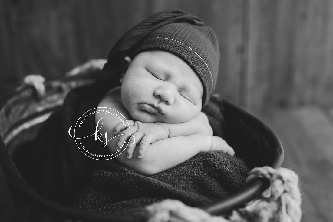 Newborn Boy Studio Session photographed by Iowa Newborn Photographer KS Photography