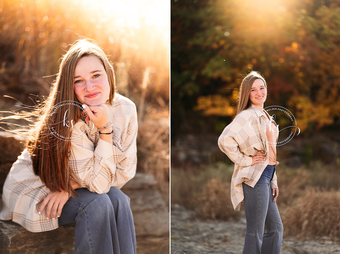 Fall Iowa Senior Session at Lake McBride photographed by Iowa Senior Photographer KS Photography