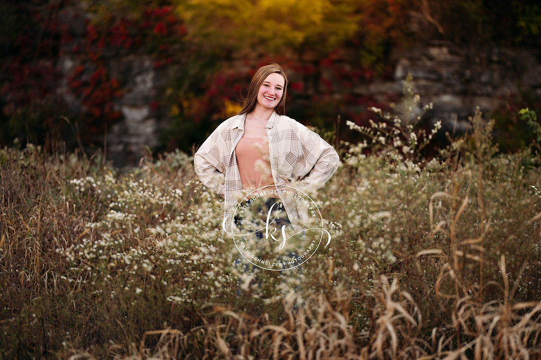 Fall Iowa Senior Session at Lake McBride photographed by Iowa Senior Photographer KS Photography