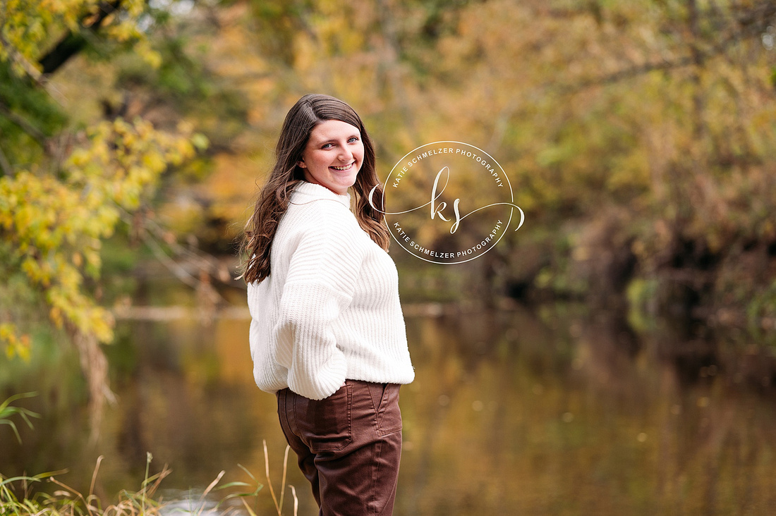 Fall Senior Session at Golf Course photographed by Iowa Senior Photographer KS Photography