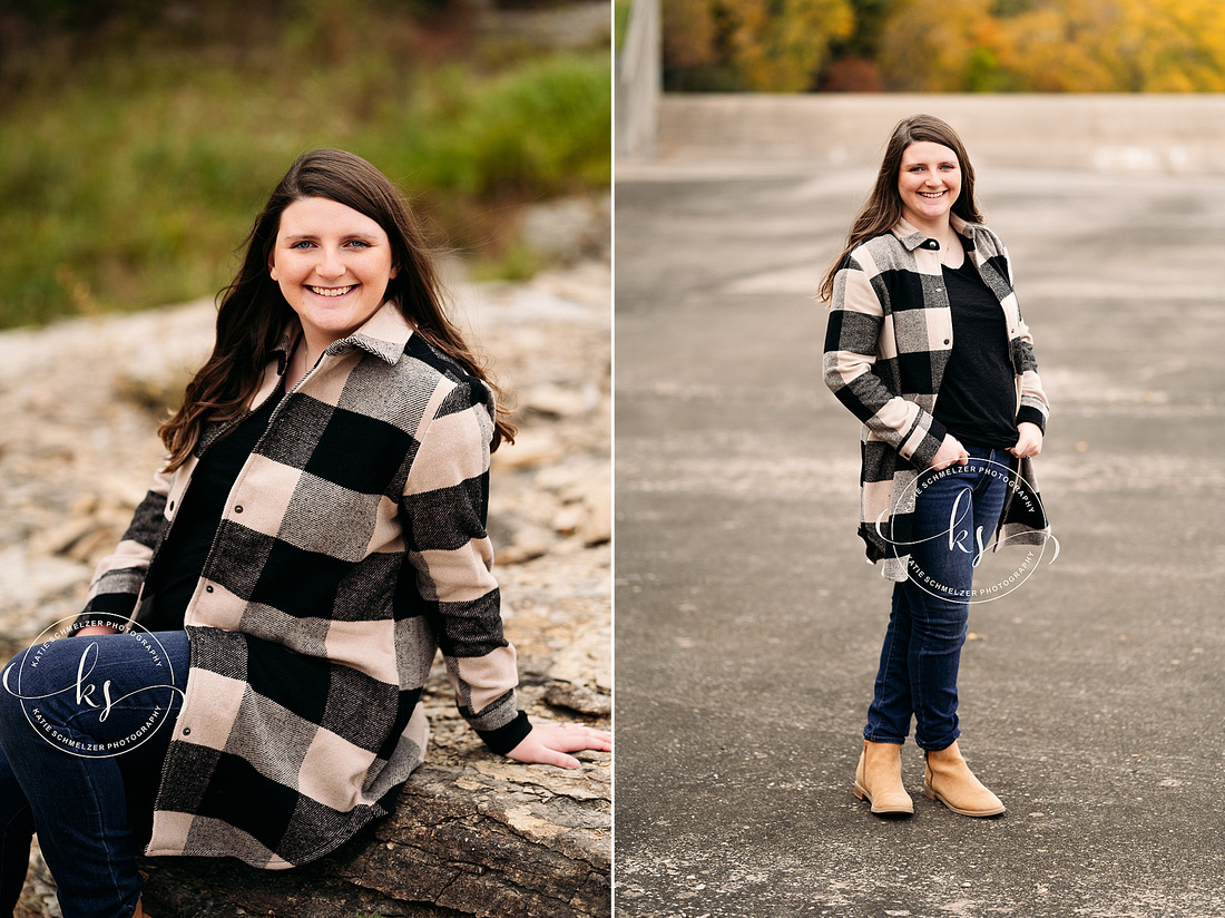 Fall Senior Session at Golf Course photographed by Iowa Senior Photographer KS Photography