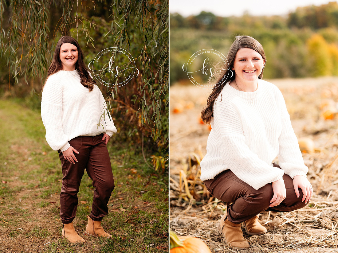 Fall Senior Session at Golf Course photographed by Iowa Senior Photographer KS Photography