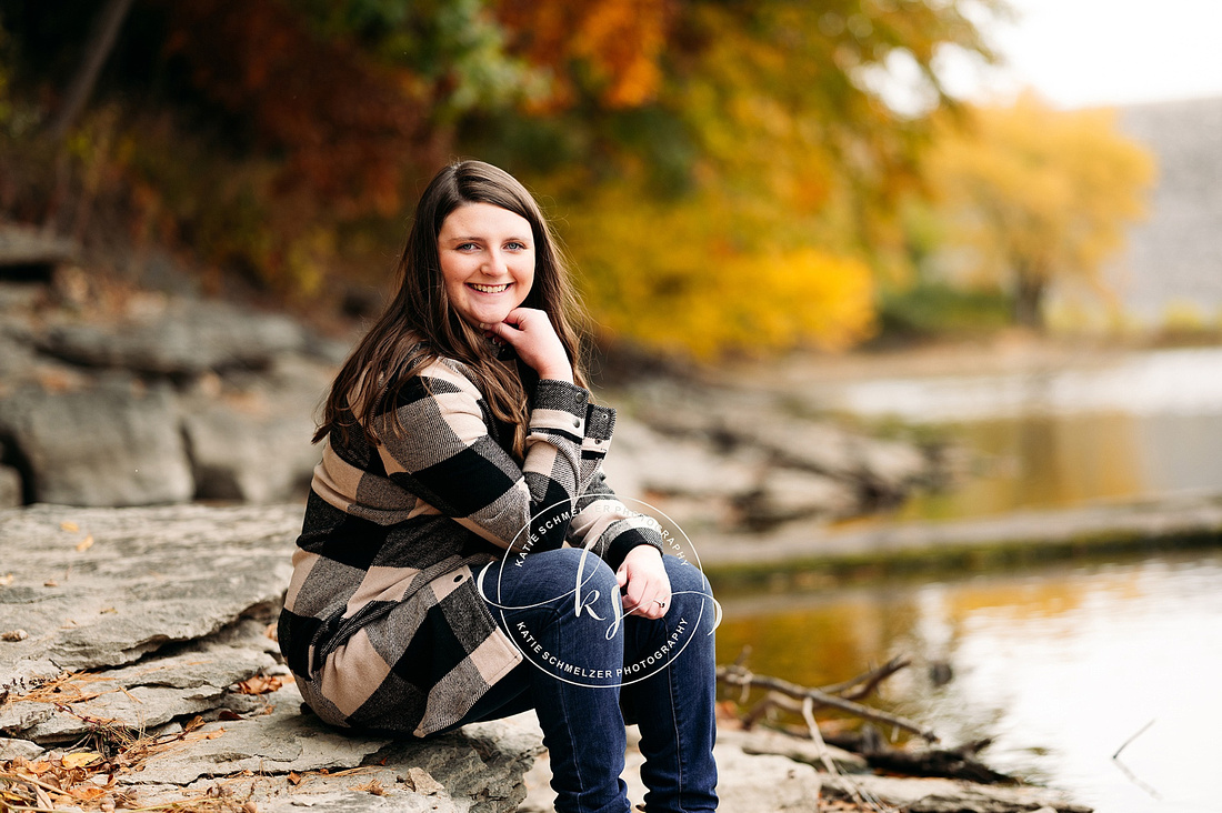 Fall Senior Session at Golf Course photographed by Iowa Senior Photographer KS Photography