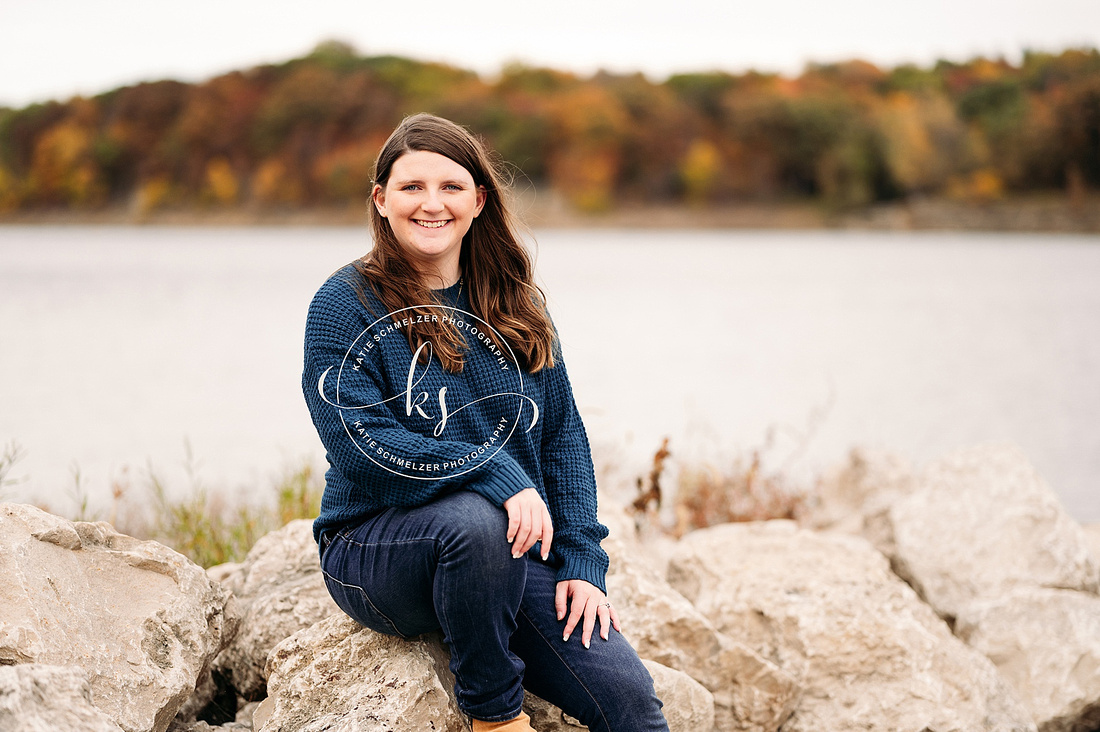 Fall Senior Session at Golf Course photographed by Iowa Senior Photographer KS Photography