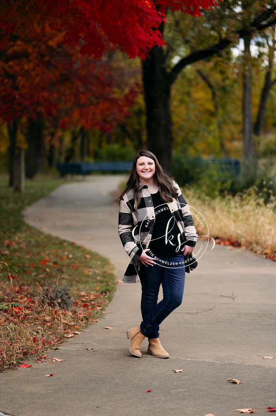 Fall Senior Session at Golf Course photographed by Iowa Senior Photographer KS Photography