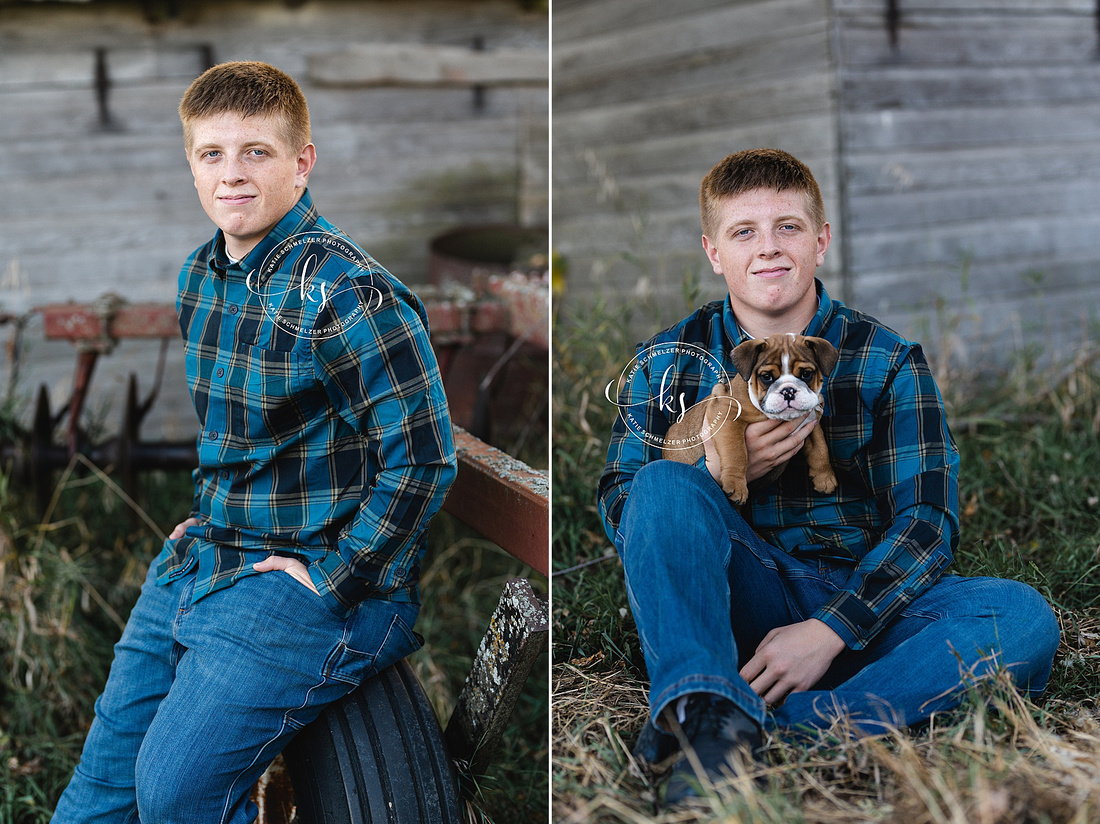 Iowa Senior portraits at Family Farm photographed by IA Senior Photographer KS Photography