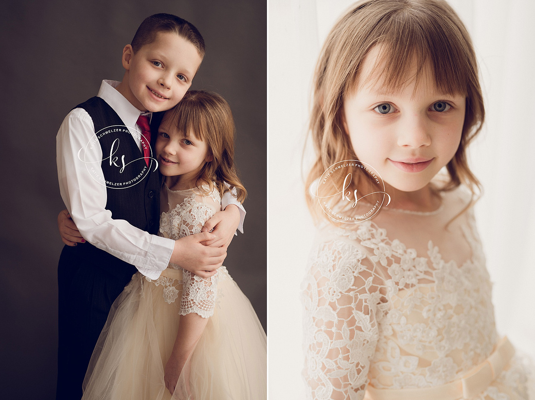 Formal Family Portraits in Studio photographed by Iowa Family photographer KS Photography