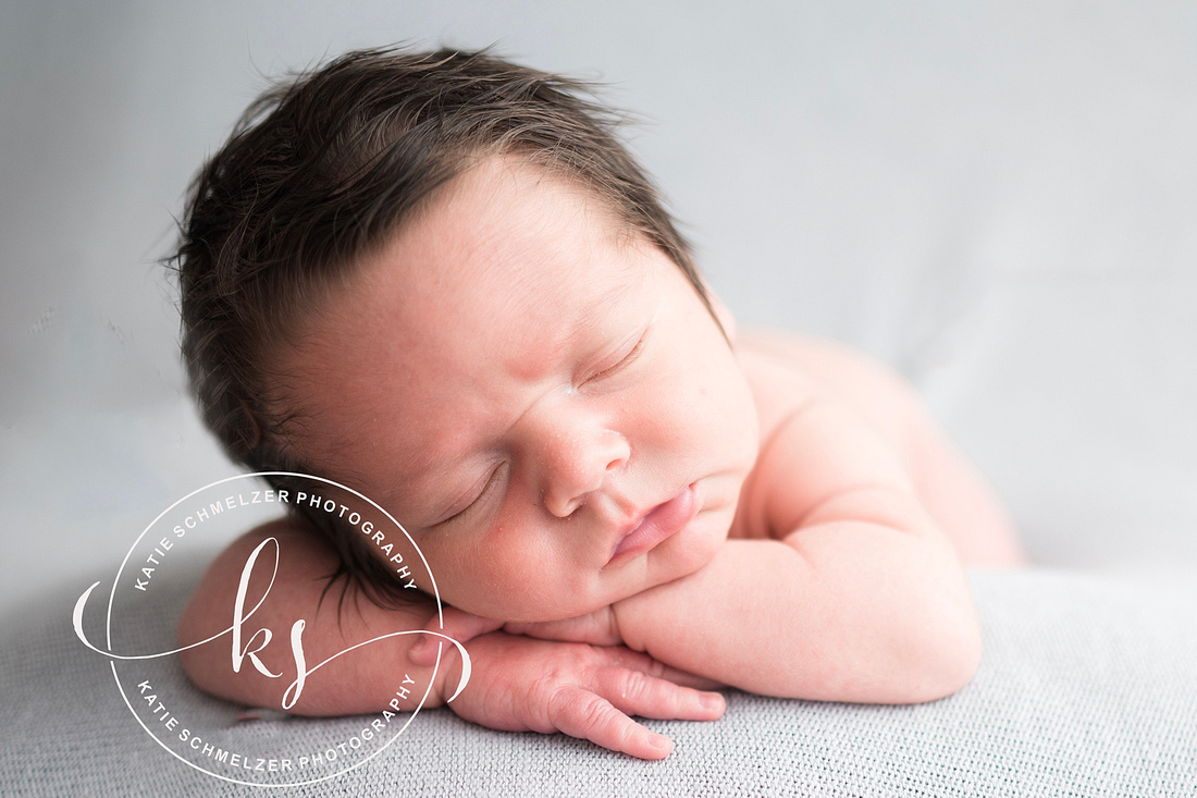 Studio Newborn Boy Portraits photographed by Iowa Newborn Photographer KS Photography