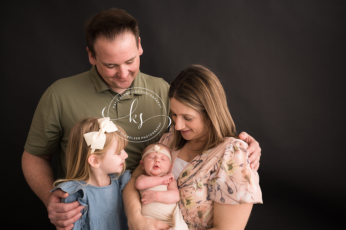 Newborn + Family Session in Iowa Studio photographed by Iowa Family Photographer KS Photography