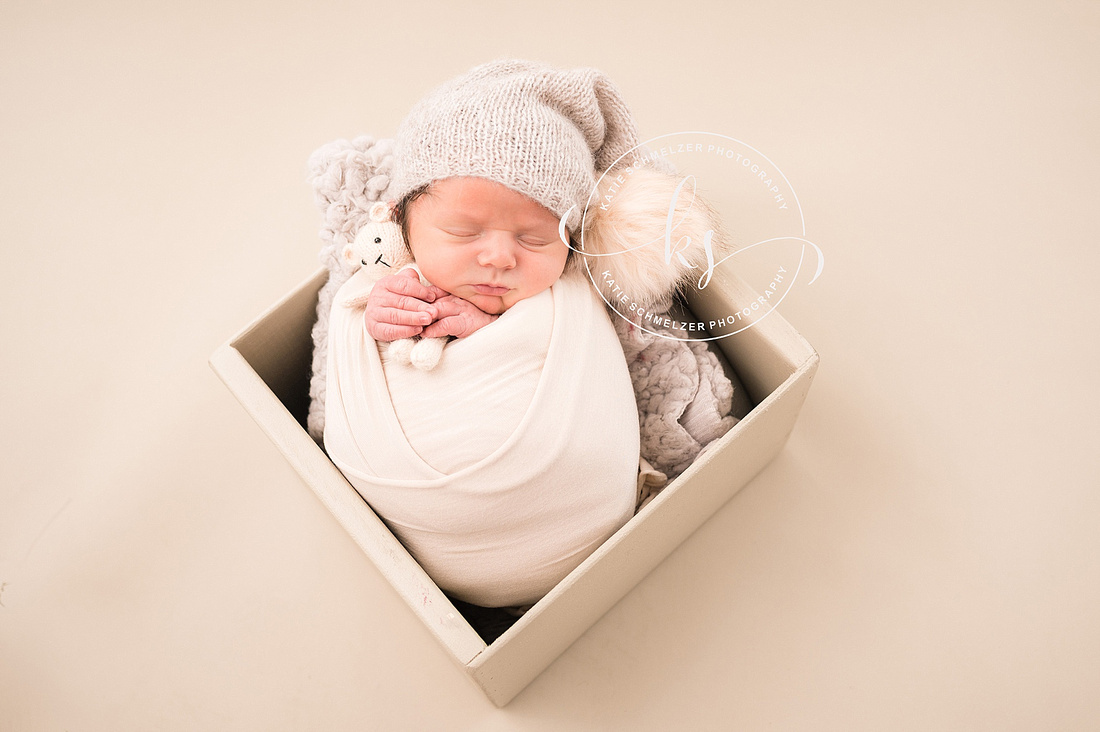 Studio Newborn Boy Portraits photographed by Iowa Newborn Photographer KS Photography