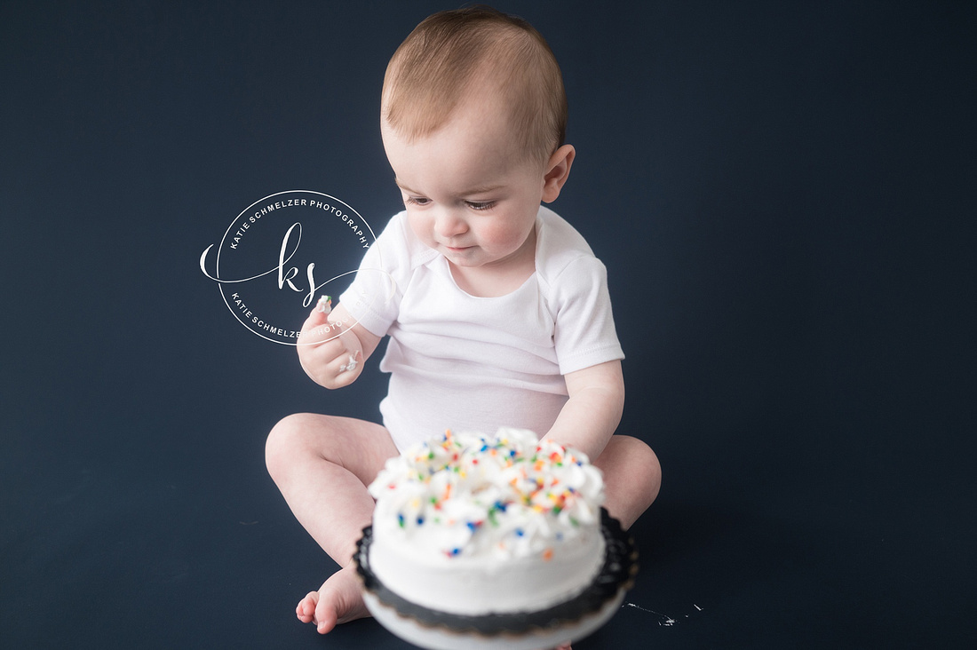 1 Year Milestone + Cake Smash Session photographed by Iowa Milestone Photographer KS Photography