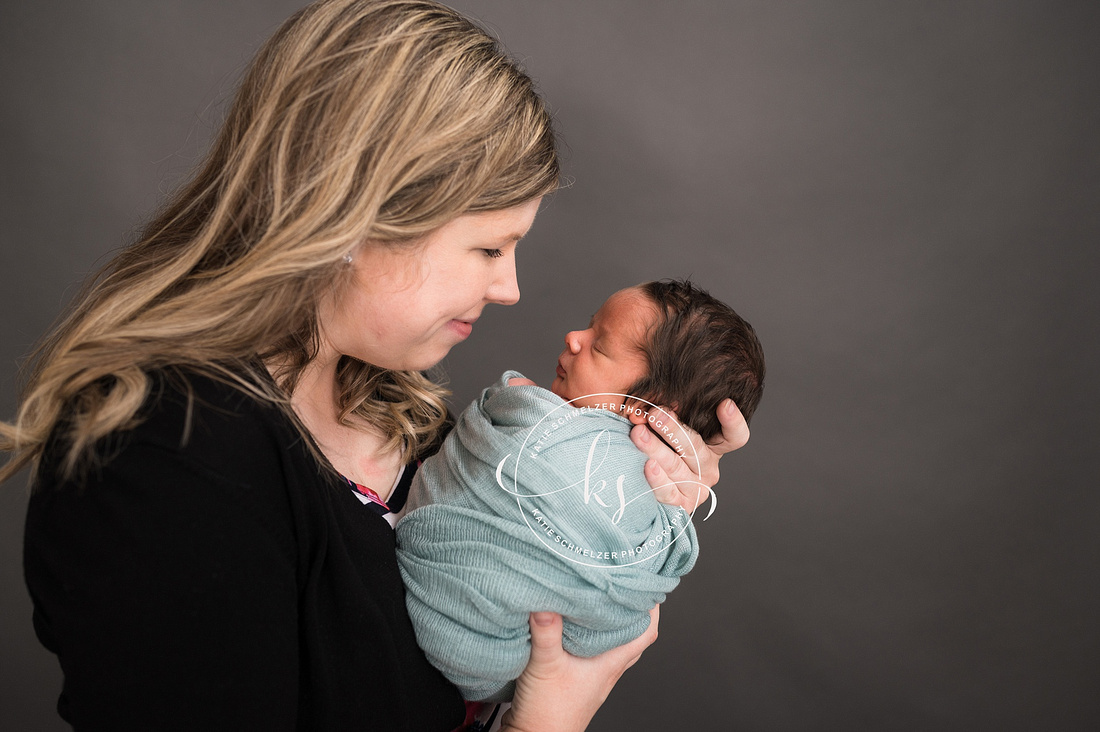 Studio Newborn Boy Portraits photographed by Iowa Newborn Photographer KS Photography