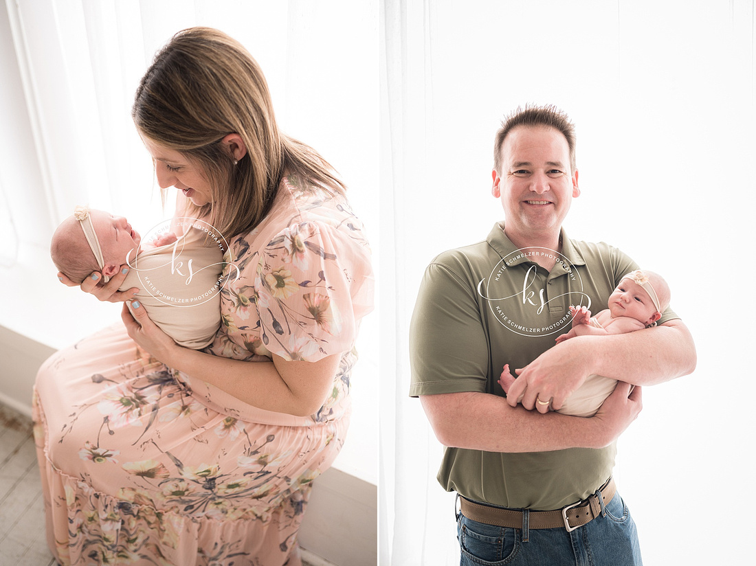 Newborn + Family Session in Iowa Studio photographed by Iowa Family Photographer KS Photography