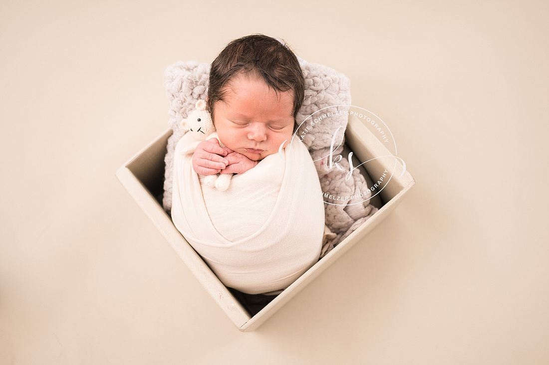 Iowa Studio newborn session with family photographed by IA Newborn Photographer KS Photography