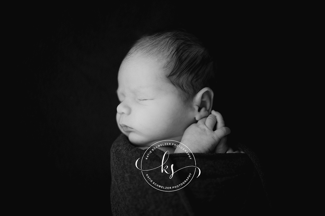 Studio Newborn Session with new Family of Three photographed by IA Newborn Photographer KS Photography