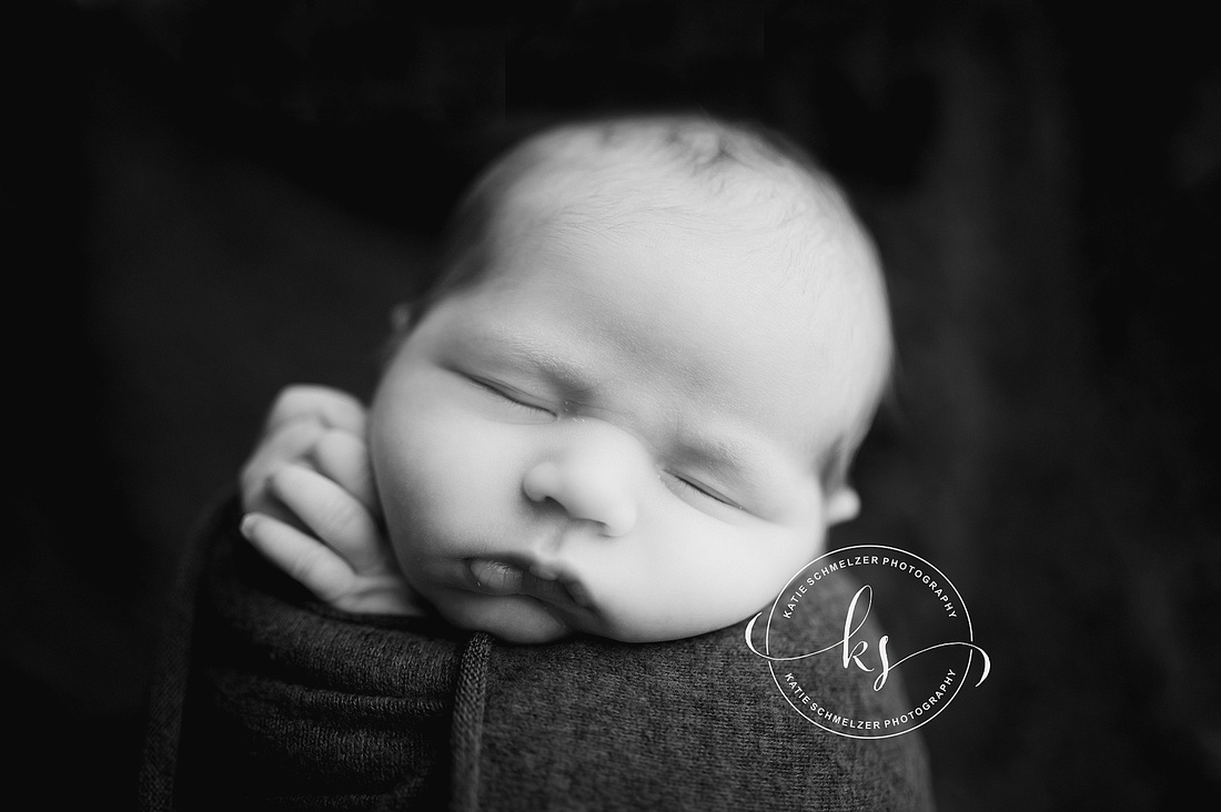 Studio Newborn Session with new Family of Three photographed by IA Newborn Photographer KS Photography