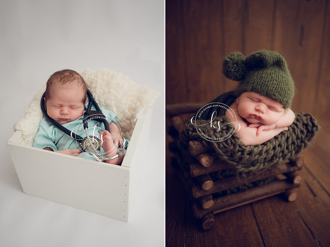 Studio Newborn Session with new Family of Three photographed by IA Newborn Photographer KS Photography