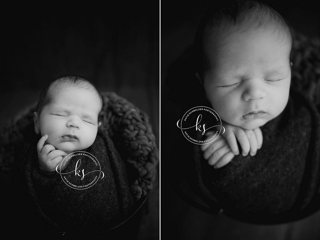 Studio Newborn Session with new Family of Three photographed by IA Newborn Photographer KS Photography