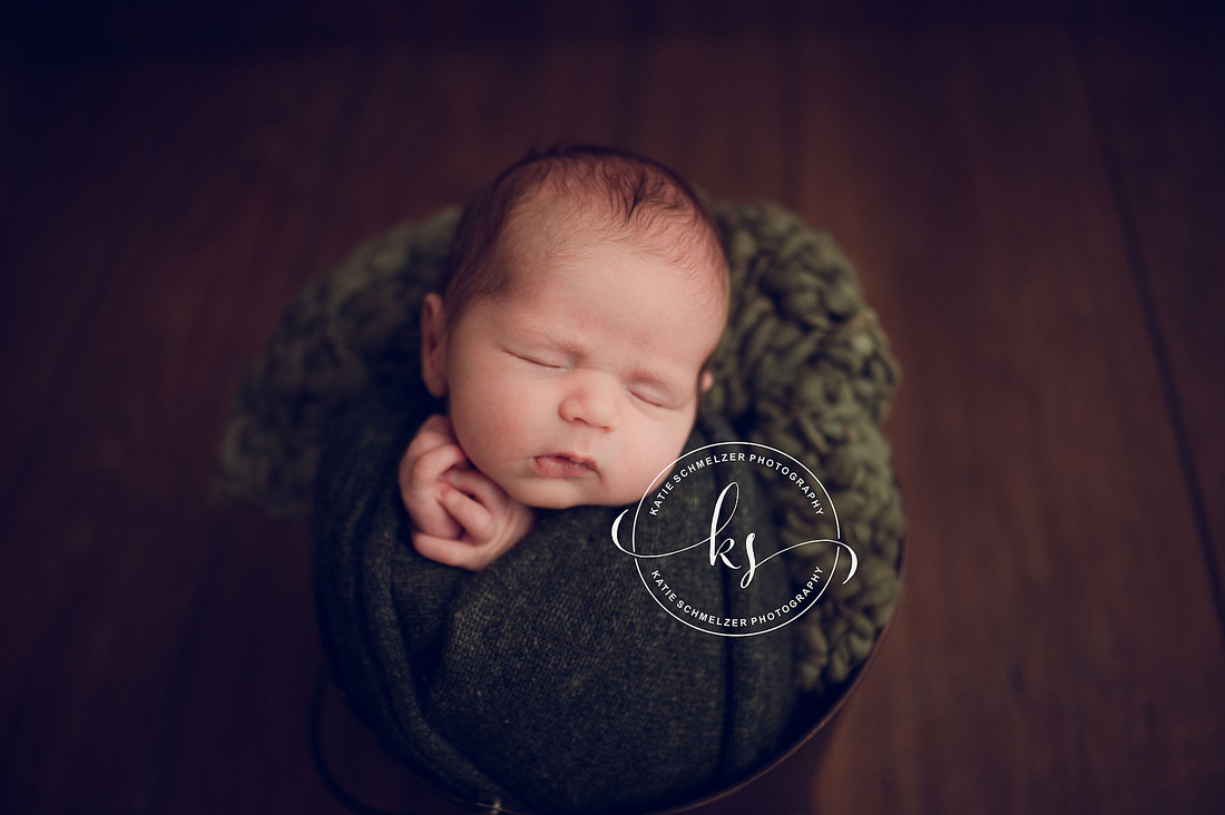 Studio Newborn Session with new Family of Three photographed by IA Newborn Photographer KS Photography