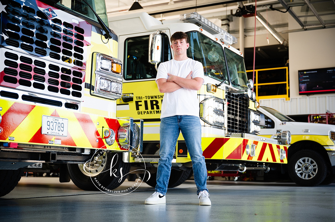 Multi-sport Athlete + Future Firefighter Senior Portraits photographed by Iowa Senior Photographer  KS Photography