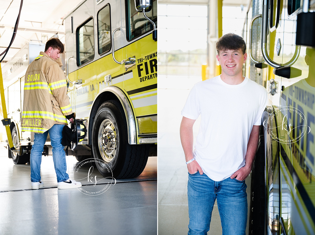 Multi-sport Athlete + Future Firefighter Senior Portraits photographed by Iowa Senior Photographer  KS Photography