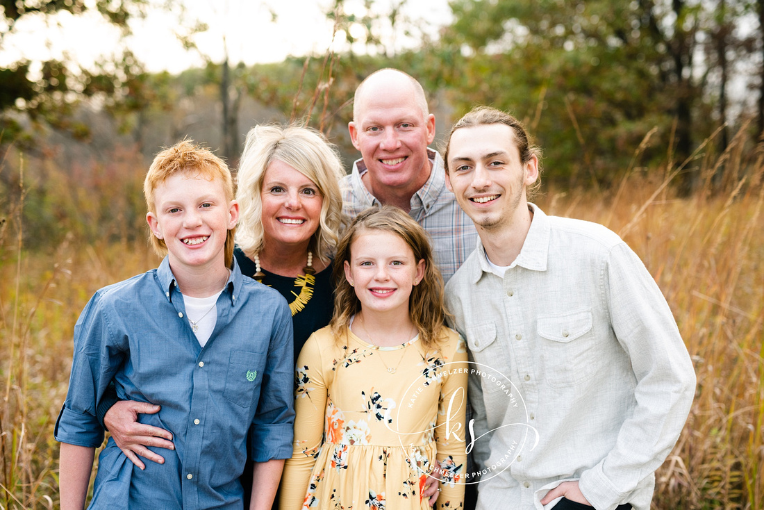 Iowa Family Portraits at sunset with KS Photography, Iowa family photographer 