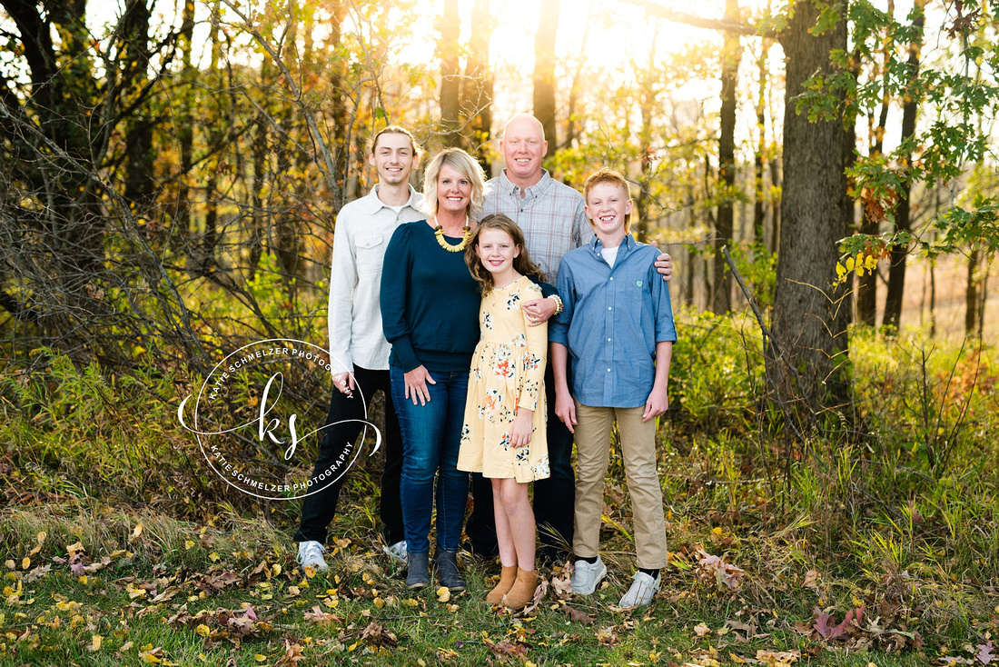 Iowa Family Portraits at sunset with KS Photography, Iowa family photographer 