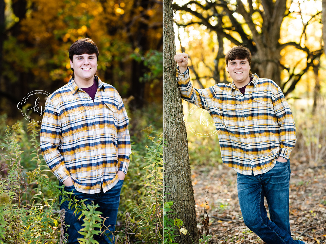 Iowa Senior Portraits with high school football player and KS Photography, Iowa senior portrait photographer 
