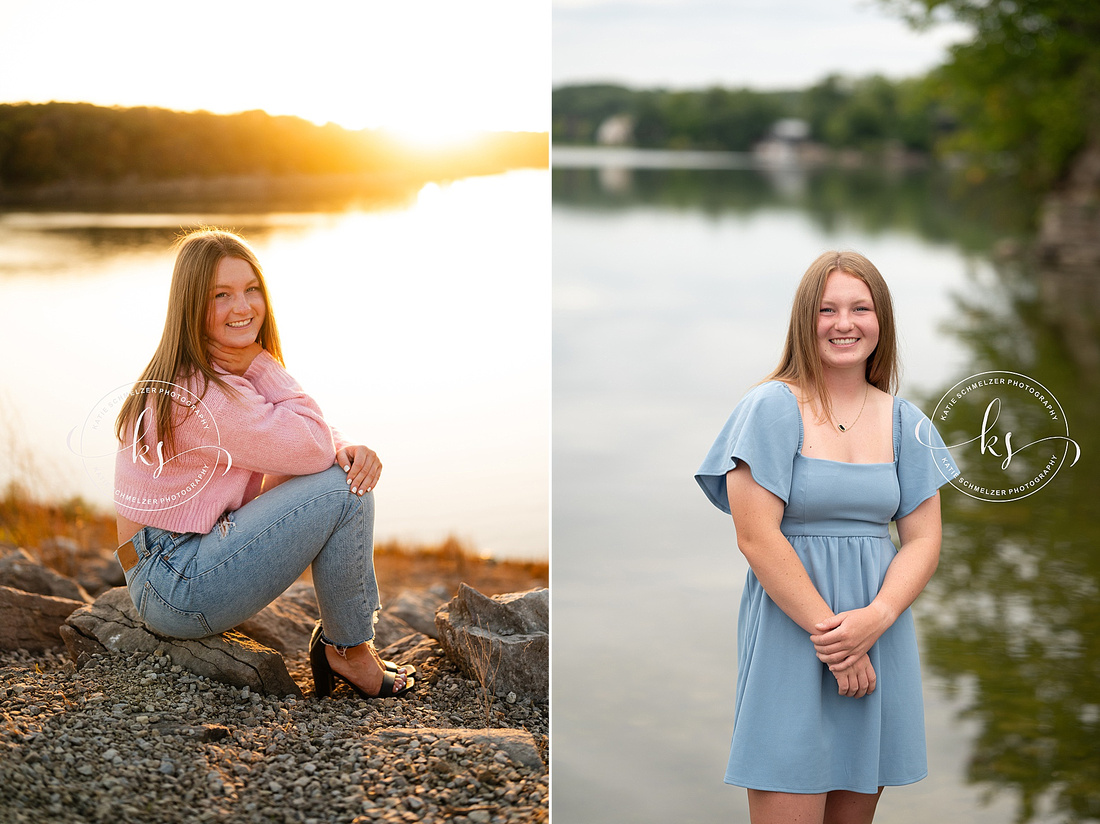 Waterfront Senior Session photographed by Iowa Senior Photographer KS Photography