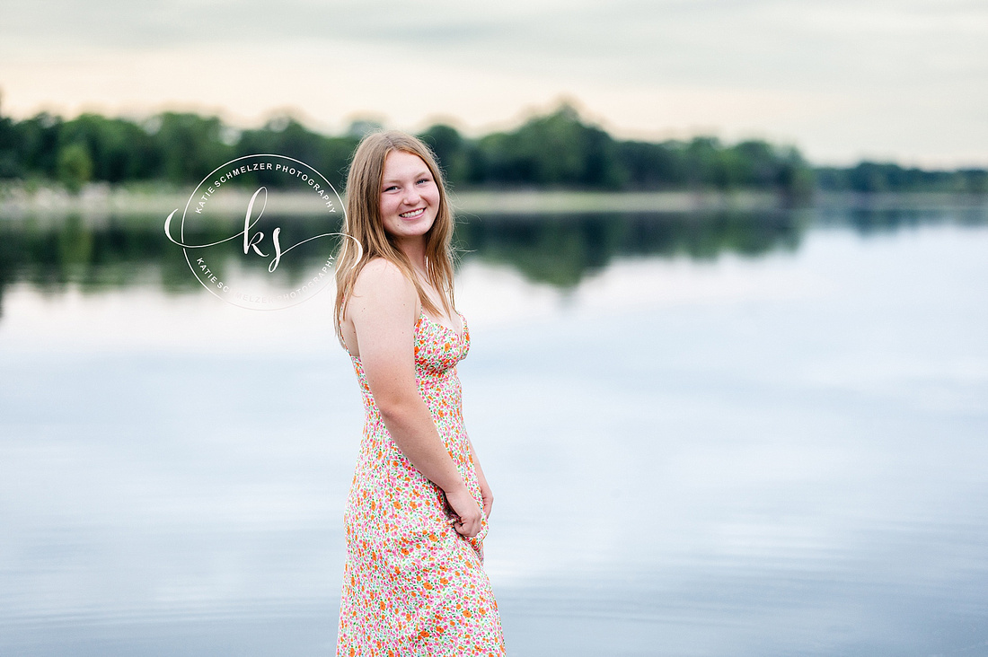 Waterfront Senior Session photographed by Iowa Senior Photographer KS Photography