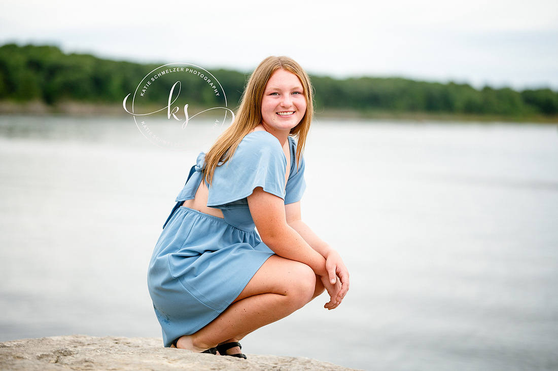 Waterfront Senior Session photographed by Iowa Senior Photographer KS Photography