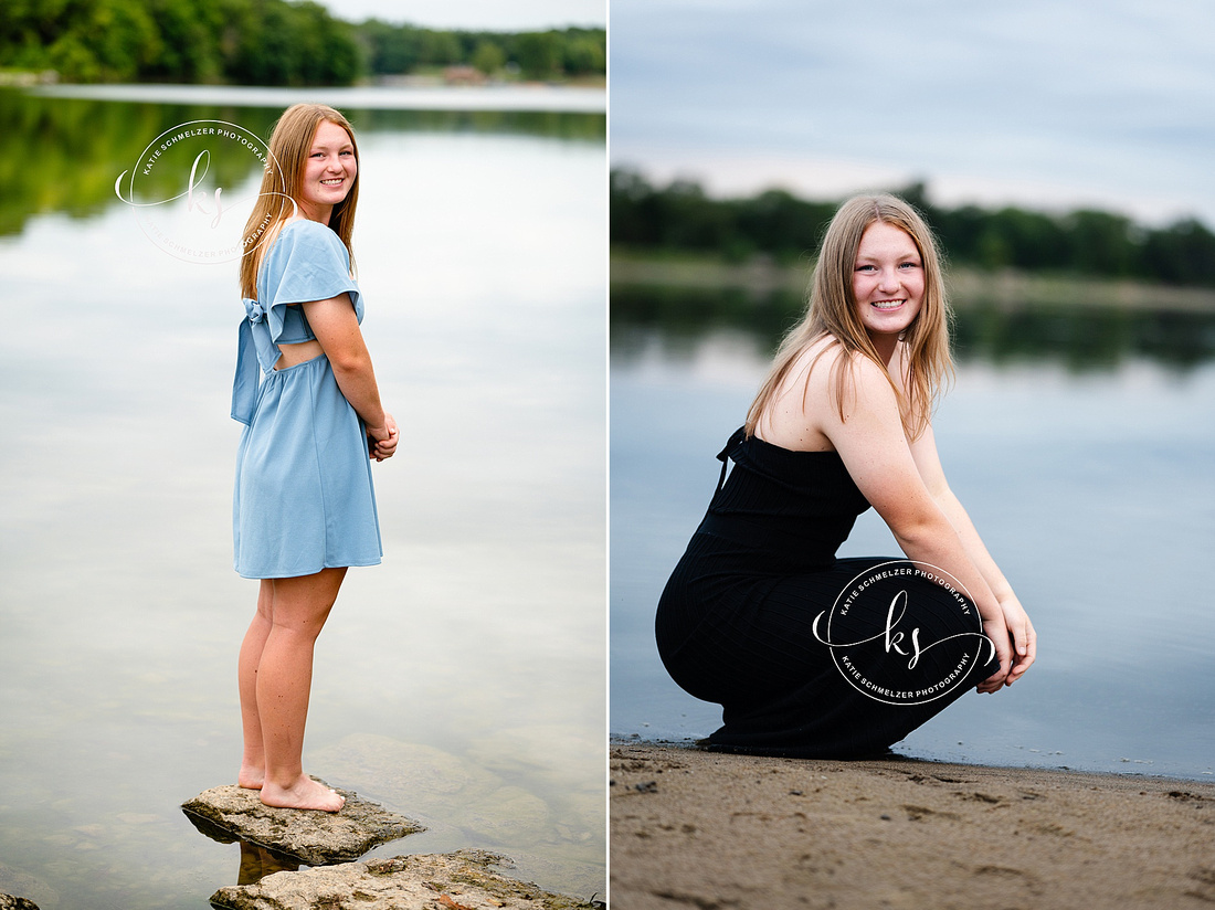 Waterfront Senior Session photographed by Iowa Senior Photographer KS Photography