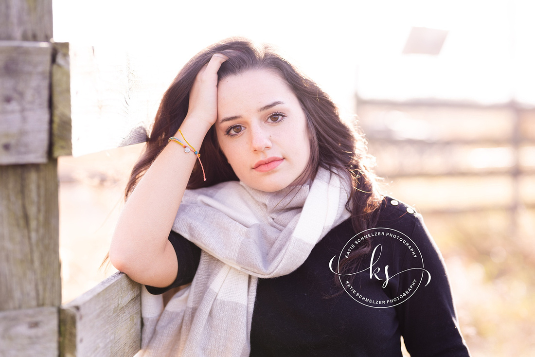 Fall evening senior portrait session in Amana + Kent Park Iowa with stylish senior girl photographed  by Iowa Senior photographer KS Photography