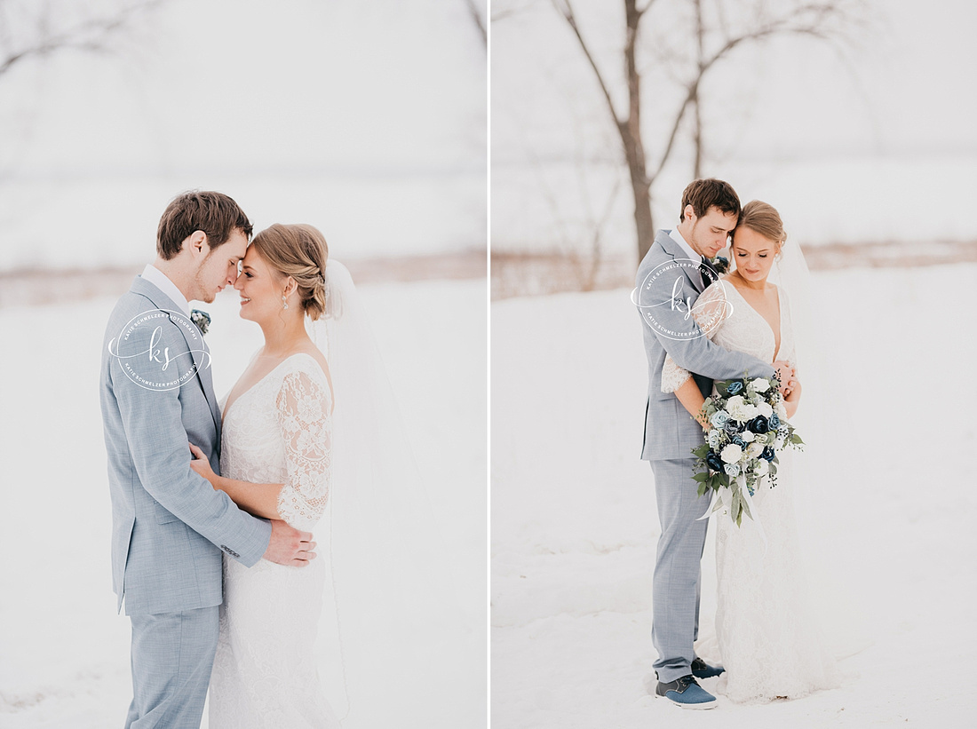 Iowa Winter Wedding photographed by IA Wedding Photographer KS Photography