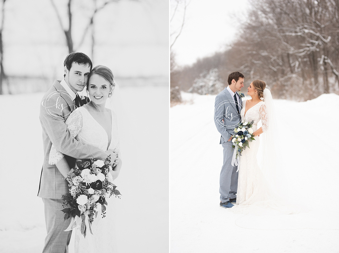 Iowa Winter Wedding photographed by IA Wedding Photographer KS Photography