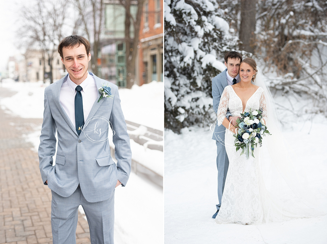 Iowa Winter Wedding photographed by IA Wedding Photographer KS Photography