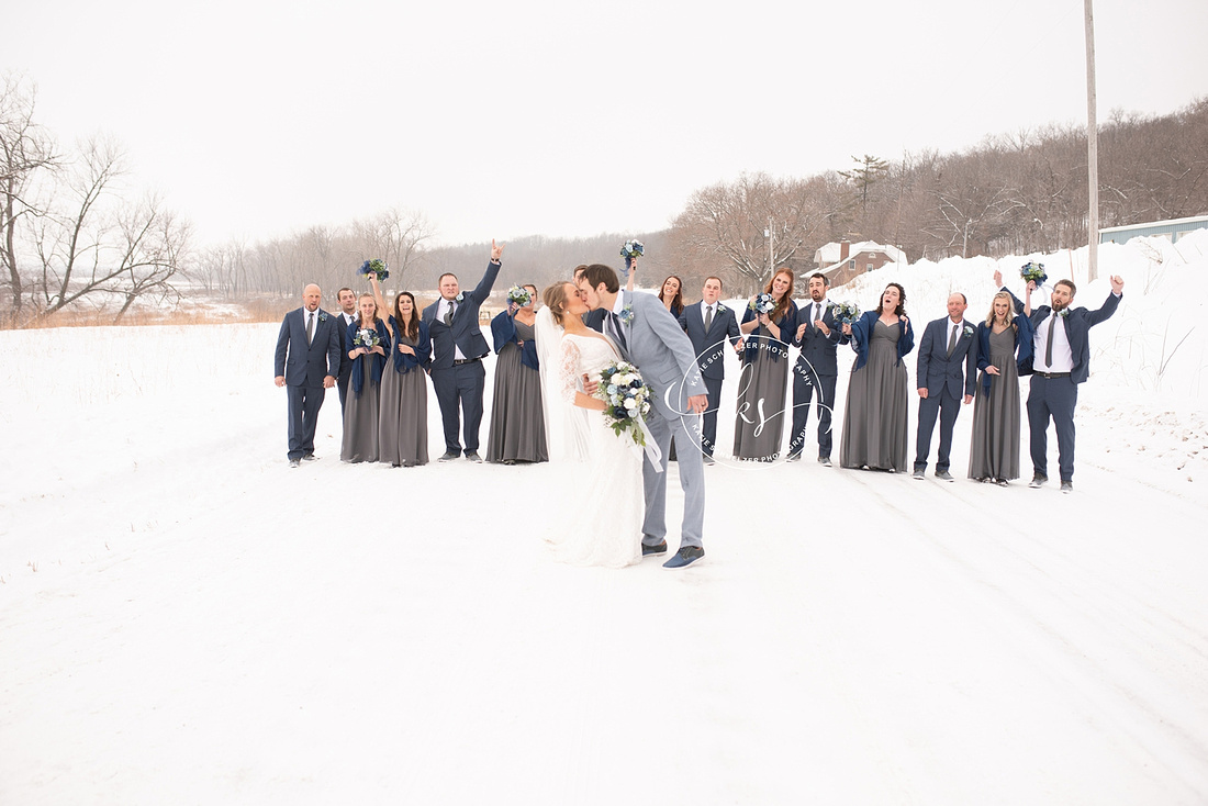 Iowa Winter Wedding photographed by IA Wedding Photographer KS Photography