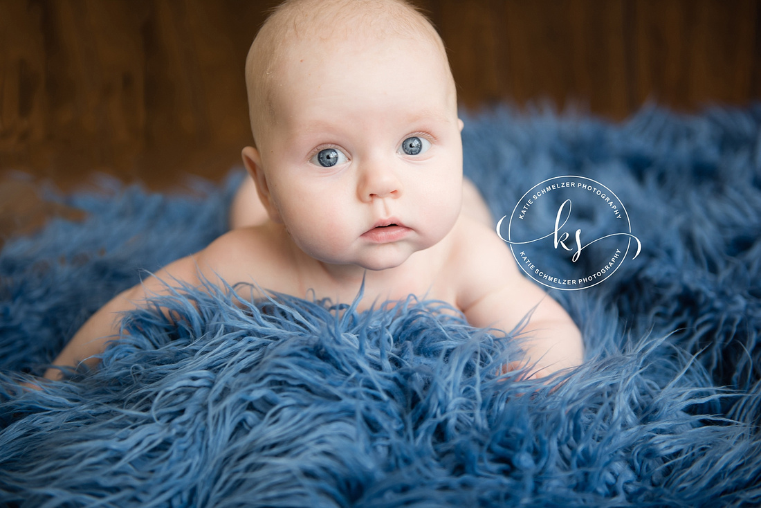 Iowa Newborn baby boy 6 month Milestone Portraits 