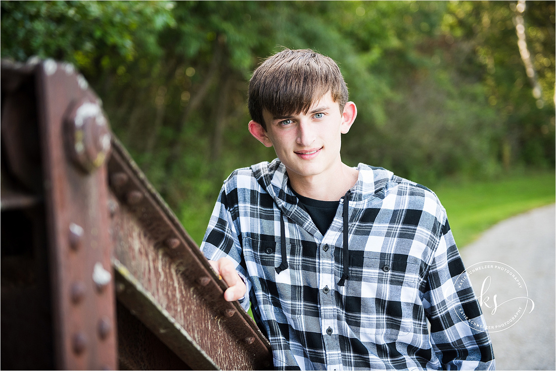 Iowa Senior portraits with high school athlete and KS Photography