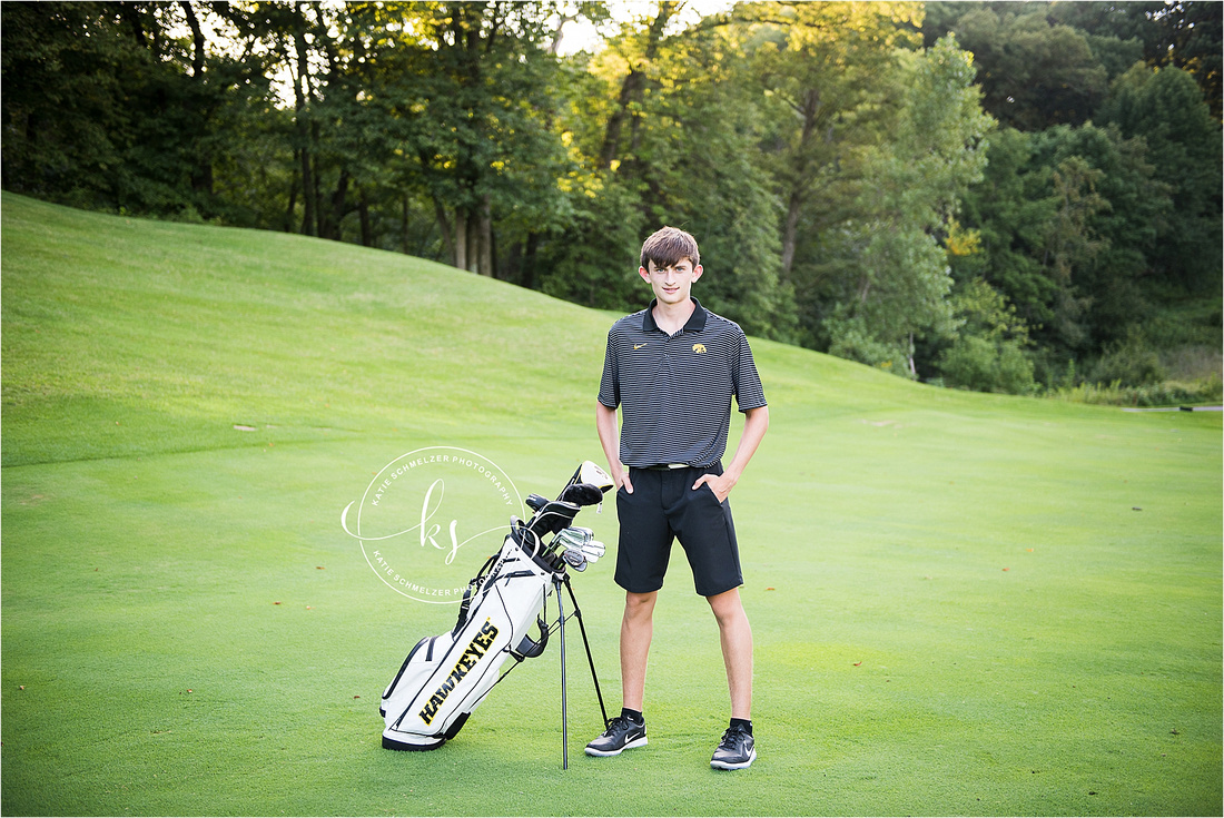 Iowa Senior portraits with high school athlete and KS Photography