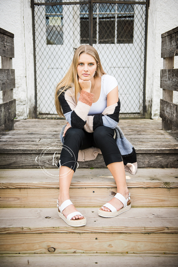 Amana Towns senior portraits by Iowa senior portrait photographer KS Photography