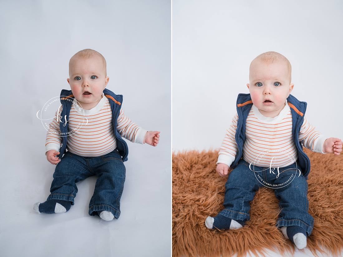 Iowa 6 Month Portraits photographed by Iowa Newborn Photographer KS Photography 