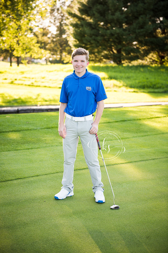 Senior portraits on local Tiffin, Iowa golf course with KS Photography