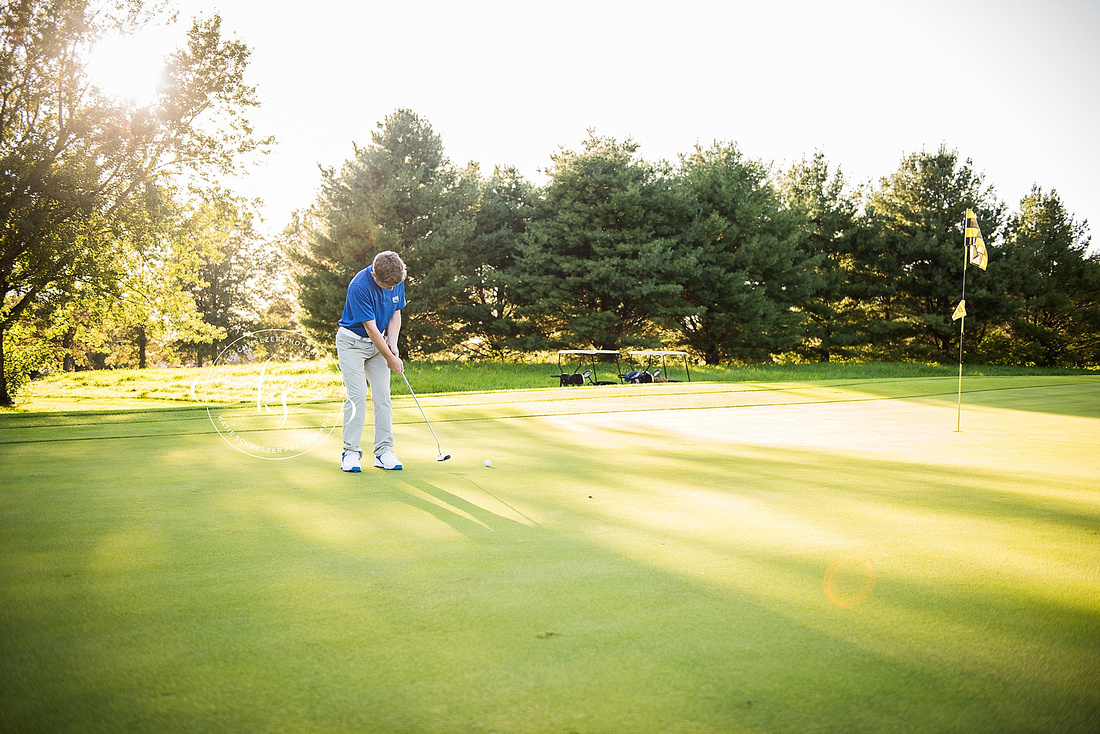 Senior portraits on local Tiffin, Iowa golf course with KS Photography