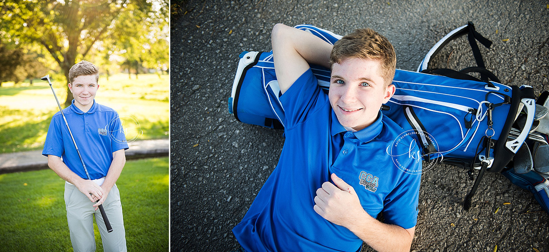 Senior portraits on local Tiffin, Iowa golf course with KS Photography