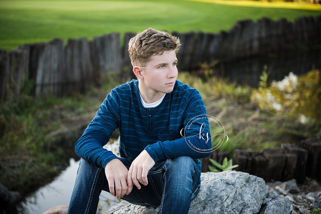 Senior portraits on local Tiffin, Iowa golf course with KS Photography