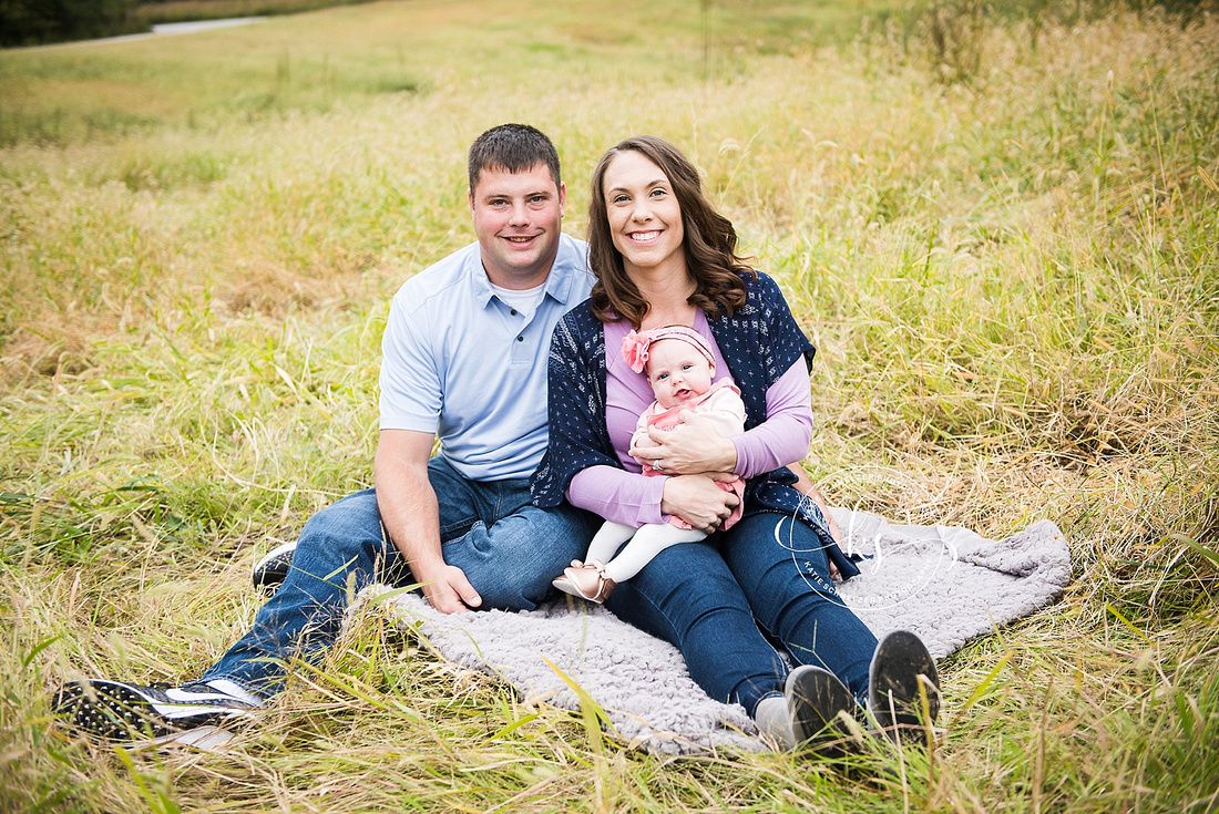 Iowa family portraits with family dogs and baby girl by Tiffin IA family photographer KS Photography